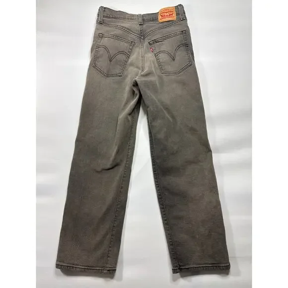 Levi's Women's Ribcage Straight Ankle Gray Denim Jeans - 27x27 (27x26.5) *READ* - Picture 4 of 9